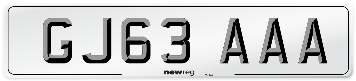 GJ63 AAA Number Plate from New Reg